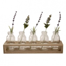 Wooden Tray with Five Bottles by Grand Illusions